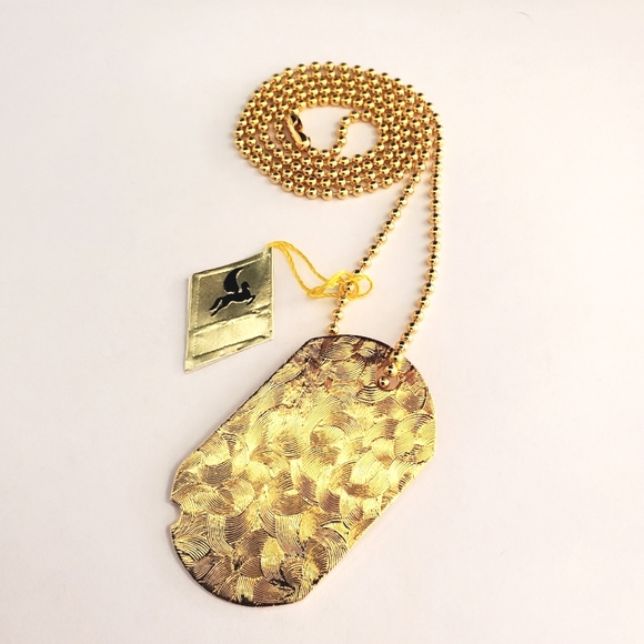 Coro - Vintage gold tone dogtag necklace - Picture 1 of 4